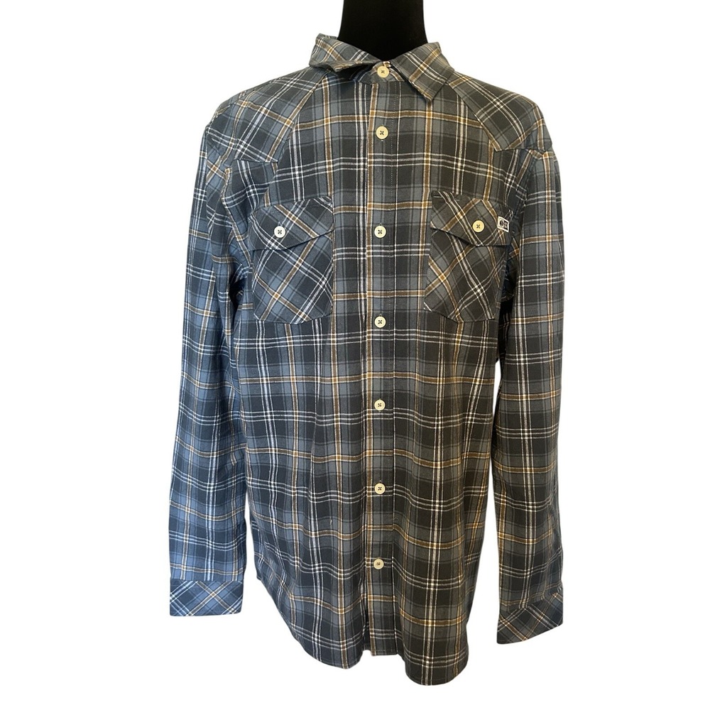 NWT Salty Crew Blue Plaid Flannel Shirt Size Large